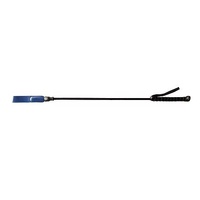 Rouge Blue Long Riding Crop Slim Leather Tip 24"