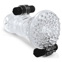 Vibrating Clear Textured Stroker