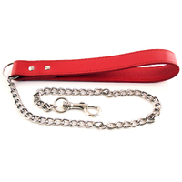 Leather Dog Lead with Chain