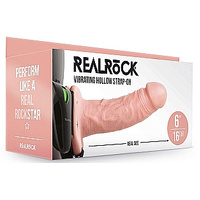 6" Hollow Vibrating Strap On System