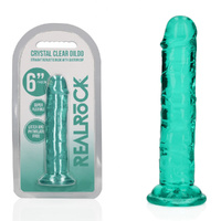 REALROCK 15.5 cm Straight Dildo - Turquoise Turquoise 15.5 cm (6'') Dong