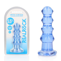 REALROCK 14 cm Curvy Anal Plug - Blue Blue 14 cm (4.5'') Butt Plug