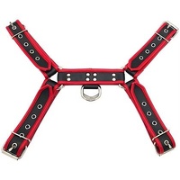 Rouge Front Harness Black with Red Piping PVC O.T.H L/XL