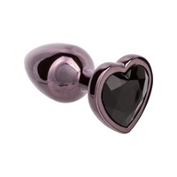 Jewel Small Black Diamond Heart Plug