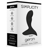 Geron Anal Vibrator Silicone 10 Speed Black