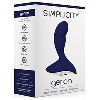 Geron Anal Vibrator Silicone 10 Speed Navy Blue