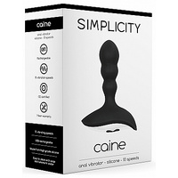 Caine Anal Vibrator Silicone 10 Speed Black