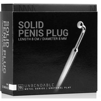 Sinner Gear Unbendable Solid Curved Penis Plug Metal 9 cm (3.5'') Curved Urethral Plug