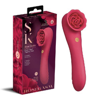 Secret Kisses ROSEGASM ROSE QUAKE Red 18.8 cm USB Rechargeable Dual Ended Tapping Vibrator