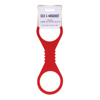 Sex & Mischief Amor Large Silicone Cuffs Red Large Restraints