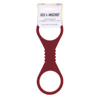 Sex & Mischief Enchanted Large Silicone Cuffs Burgundy Large Restraints