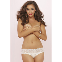 Crochet Lace Split Crotch Thong OS