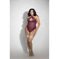 Lace/Mesh Teddy Removable Shoulder Straps/Thong Back 3X/4X 