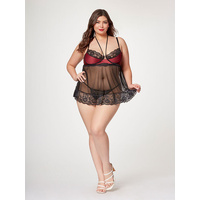 The Romantic Two Piece Babydoll Set 3X/4X