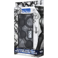 Silicone Cock Ring with 3 Weighted Balls