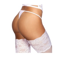 Microfiber And Lace G String With Studs L