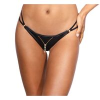 Stretch Wetlook Zip G String XS