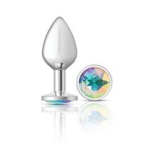 Round Butt Plug W  Iridescent Jewel Large
