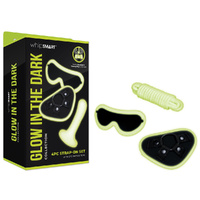Whipsmart Glow In The Dark 4Pc Strap On Set Glow In Dark 15.2cm Strap On With Eye Mask & Rope