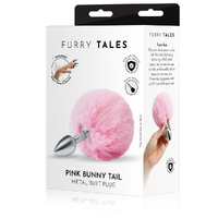 WhipSmart Furry Tales Pink Bunny Tail Metal 6.3 cm Butt Plug with Pink Bunny Tail