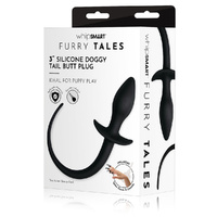 Whipsmart Furry Tales 3" Silicone Doggy Tail Butt Plug  7.6cm Butt Plug With Doggy Tail