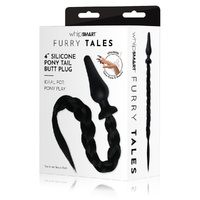 Whipsmart Furry Tales 4" Silicone Pony Tail Butt Plug  10.1cm Butt Plug With  Pony Tail
