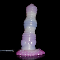 8.5" Squirting Ribbed Cock