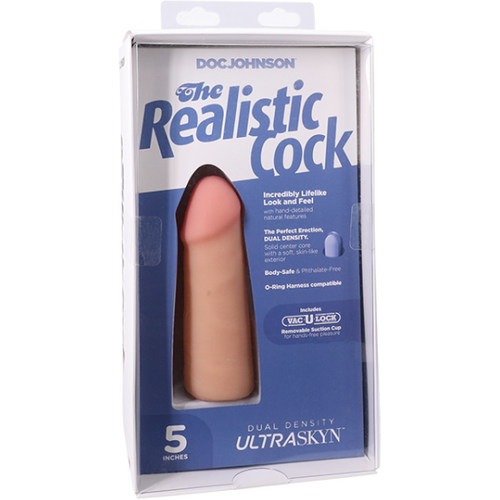 The Realistic Cock - With Removable Vac-U-Lock Suction Cup - ULTRASKYN - 5 Inch Vanilla