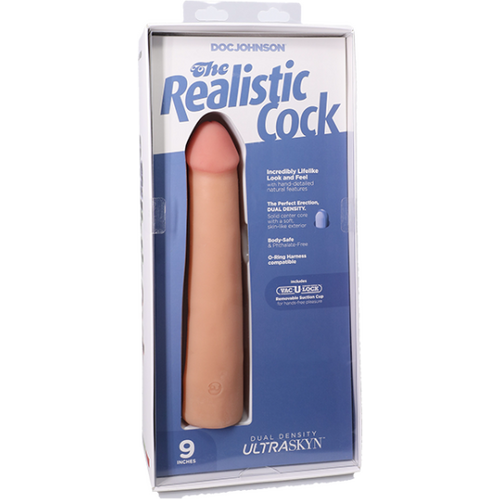 The Realistic Cock - With Removable Vac-U-Lock Suction Cup - ULTRASKYN - 9 Inch Vanilla