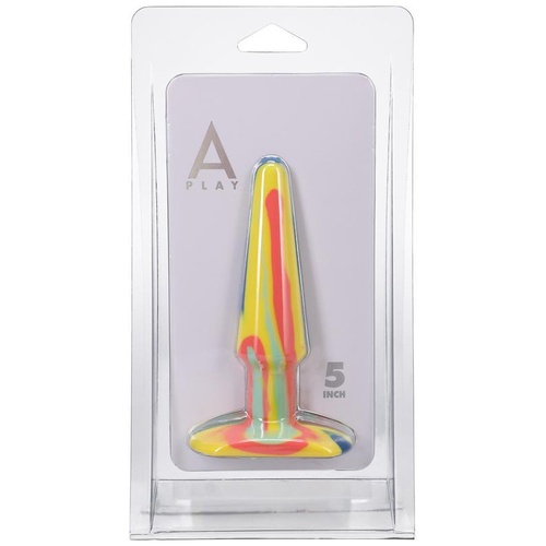 A-Play Groovy  Silicone Anal Plug  5 inch Sunrise