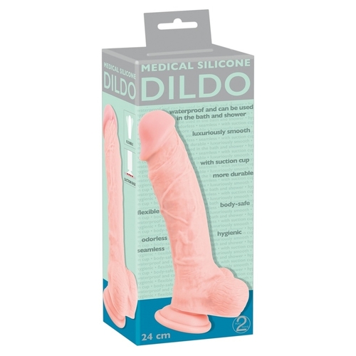 Medical Silicone 9.5" Dildo - Flesh
