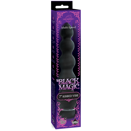 Black Magic 7 In. Ribbed Vibrator
