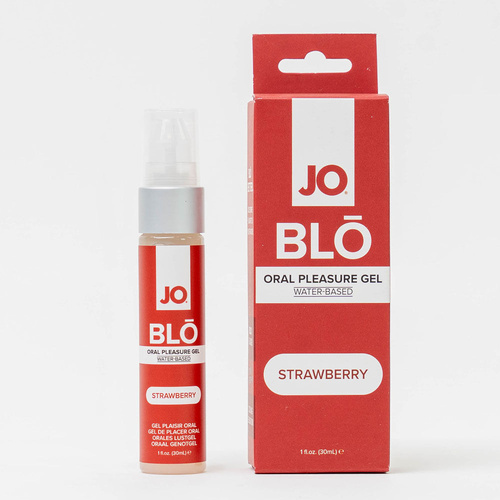 JO Blo Strawberry Strawberry Flavoured Oral Pleasure Gel - 30 ml Bottle