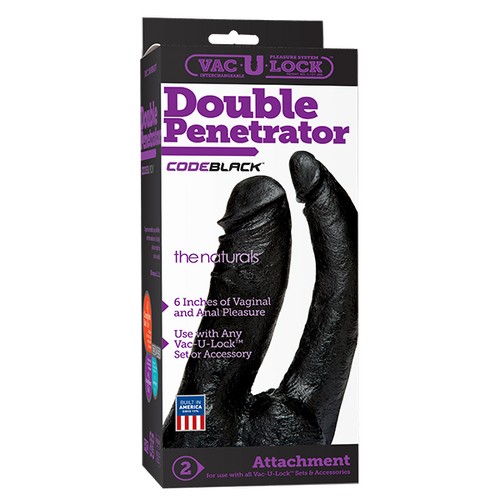 6" CODE BLACK Double Penetrator - The Naturals