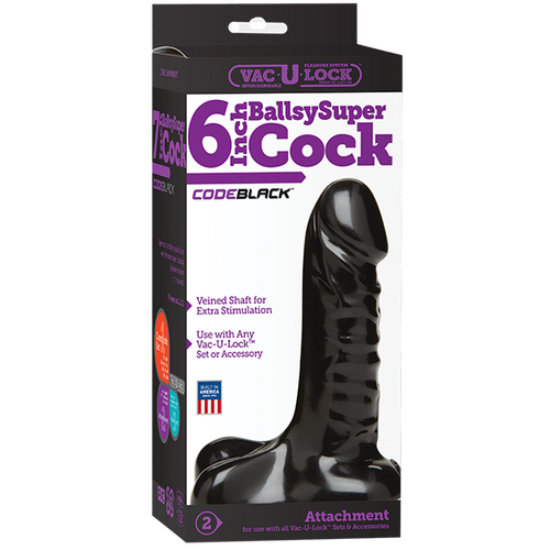 6"  CODE BLACK Ballsy Super Cock
