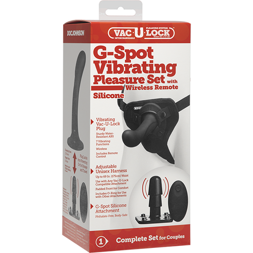 6" G-Spot Pleasure Vibrating Strap On Set