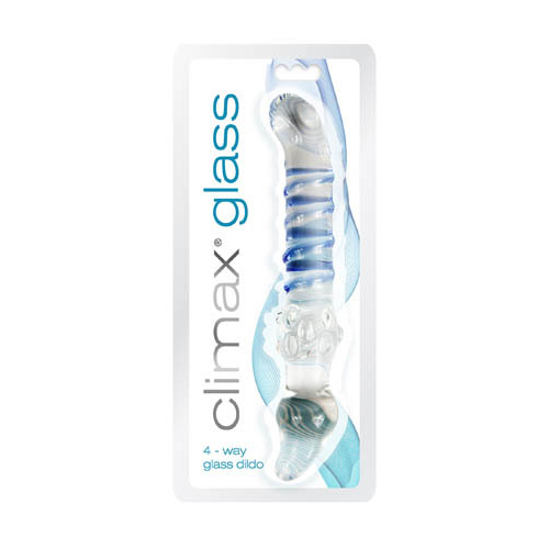 Multi Textured 4-Way Glass Dildo