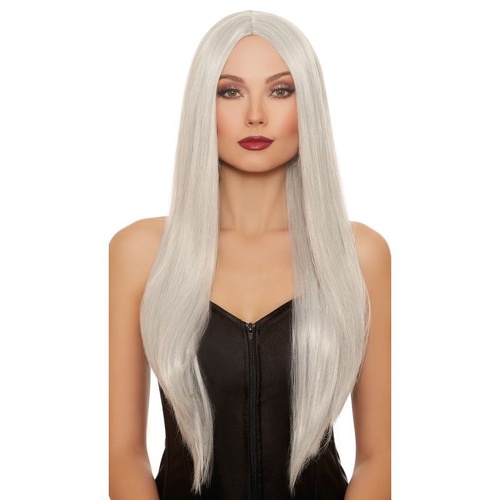Dreamgirl Extra Long Straight Grey Mix Wig