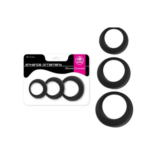 Enhance Ornament C-Rings Set of 3 Black