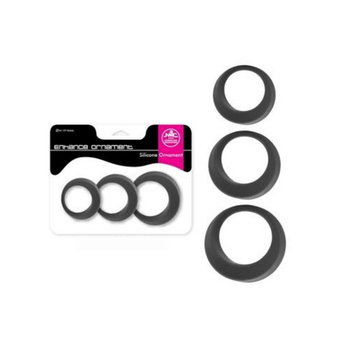 Enhance Ornament C-Rings Set of 3 Grey