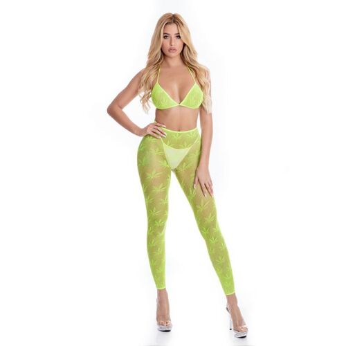All About Leaf Bra Set Green OS