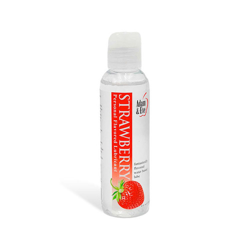 Adam & Eve STRAWBERRY Lubricant Strawberry Flavoured Water Based Lubricant - 118 ml Bottle