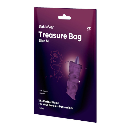 Satisfyer Treasure Bag Medium Violet Violet Medium Toy Storage Bag