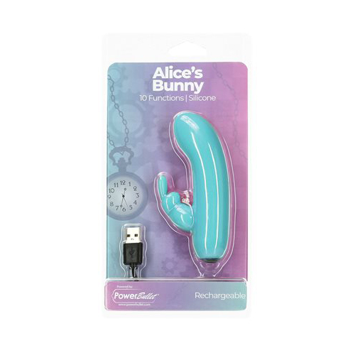 Alices Bunny Rechargeable Bullet w Rabbit Sleeve Teal