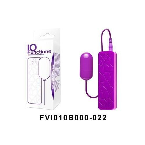 10 Function 10 Rhythms Vibrating Mini Bullet with Controller Purple