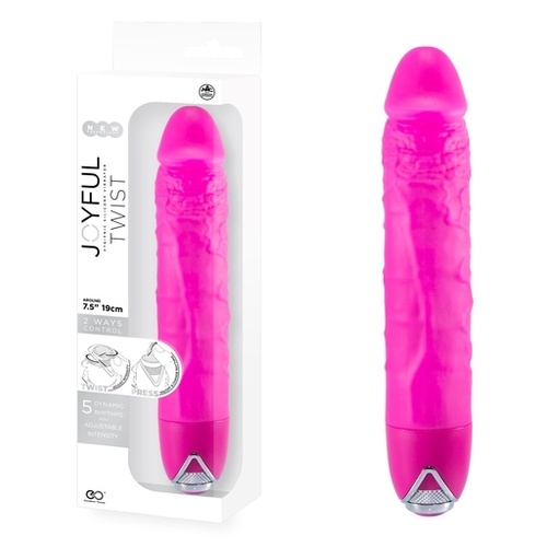 JOYFUL TWIST 7' SILICONE VIBRATOR - PINK