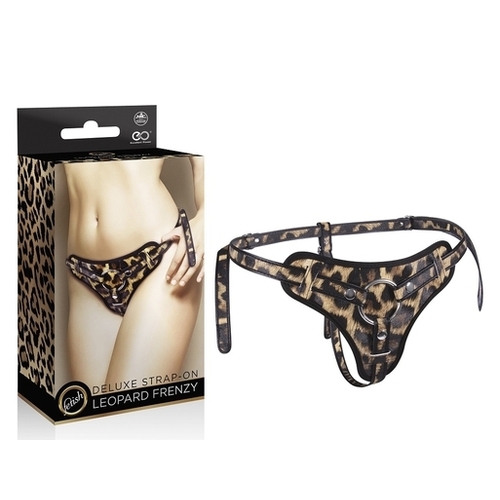 LEOPARD FRENZY DELUXE STRAP ON HARNESS