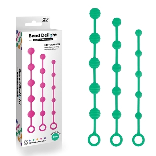 BEAD DELIGHT SILICONE ANAL BEAD KIT- GREEN