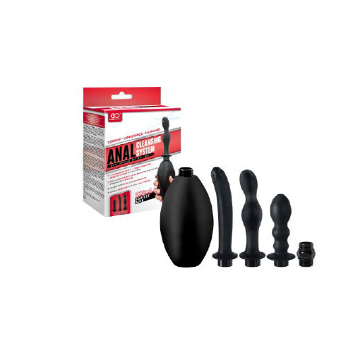 ANAL DOUCHE SET WITH BULB BLACK