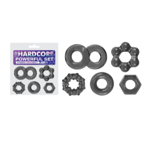 HARDCORE 40MM AND 50MM TPE ORNAMENT 5PCS SET TRANSPARENT BLACK